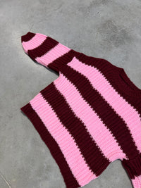 Strickpullover ONLY COZY VIBES burgundy/rosa