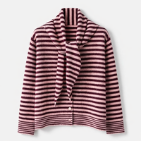 Strickjacke Set mit Tuch Rose Burgundy