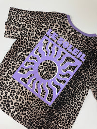 Statement Shirt leo LE SOLEIL FLIEDER mit seitlichen Streifen