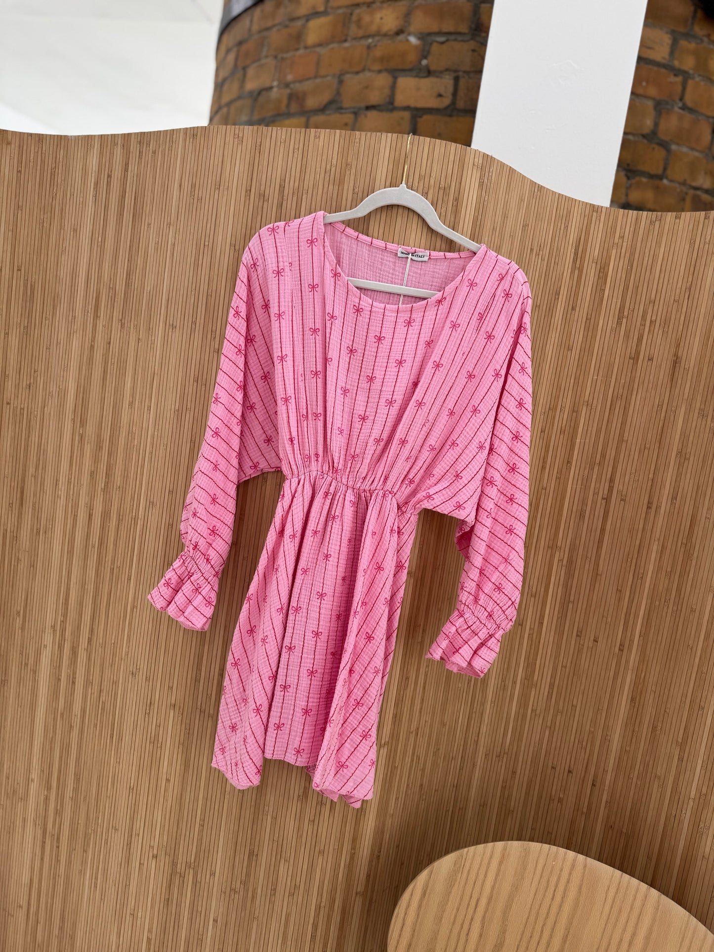 Kleid SOFT STRIPES & BOWS rosa rot