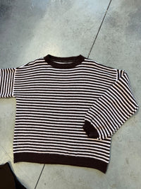 Kuscheliger Strickpullover ICONIC CLUB chocolate/rosa
