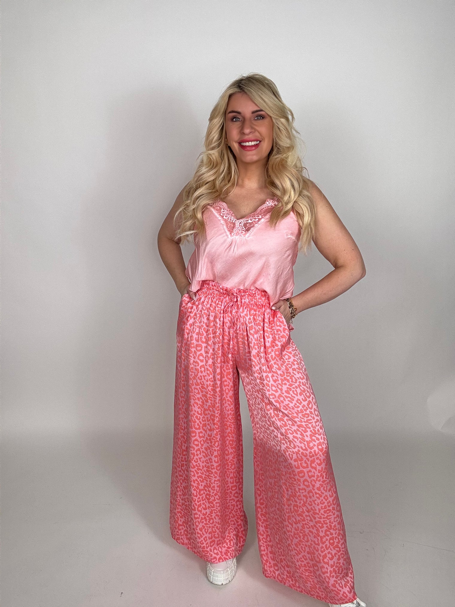 Hose mit Seide LEO LOVER Wassermelone rosa Koralle