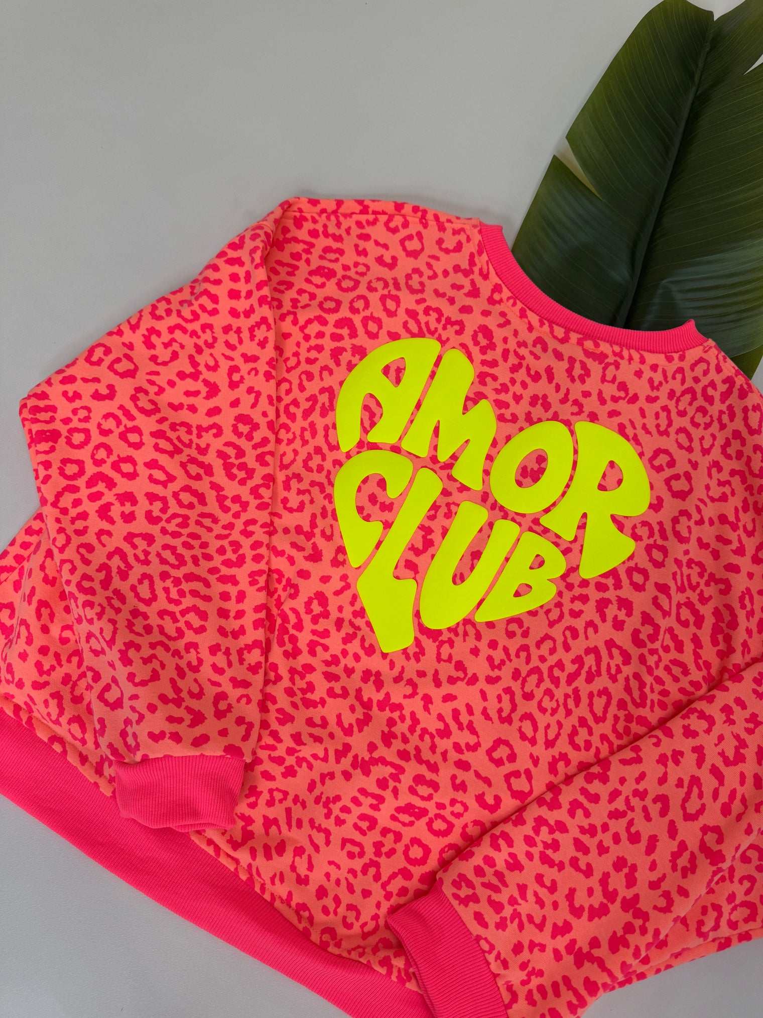 Sweater mit Rückenprint AMOR CLUB peach leo
