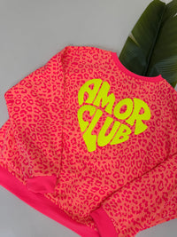 Sweater mit Rückenprint AMOR CLUB peach leo