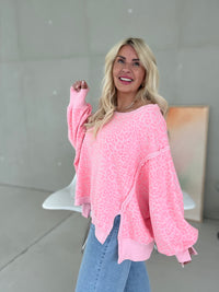Sweater super weich rosa Leo Neon Pink