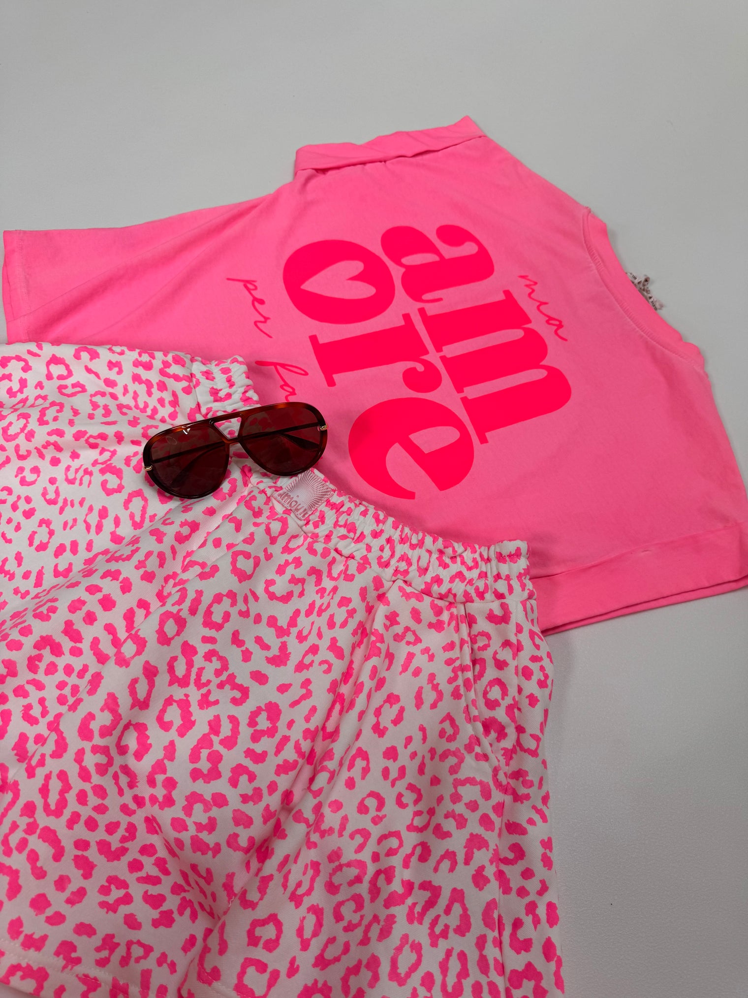 Statement Shirt AMORE rosa mit Rückenprint
