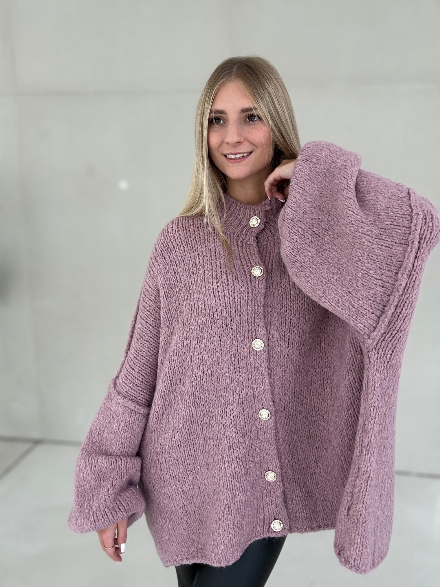 Strickjacke SUPER SOFT altrosa
