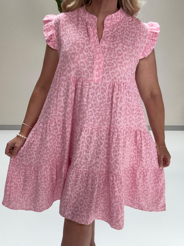 Signature Musselin Kleid kurz hellrosa LEO LOVER rosa