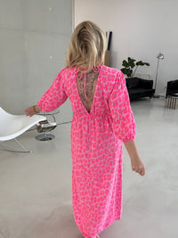 Musselin Kleid rosa LEO POWER hotpink/altrosa langarm