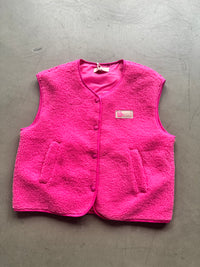 Teddy Weste mit Druckknöpfen & Patch BE THE REASON FOR SMILES TODAY pink