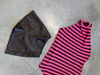 Oversize Strickpullover Stripes mit Alpakaanteil Chokolate pink