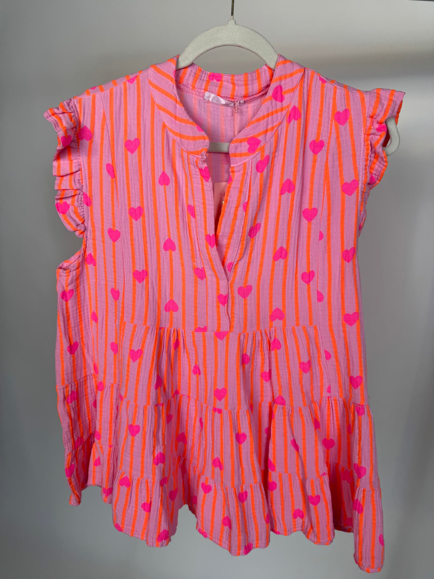 Musselin Tunika rosa HEART ATTACK orange