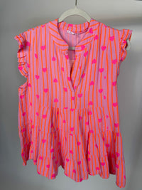 Musselin Tunika rosa HEART ATTACK orange