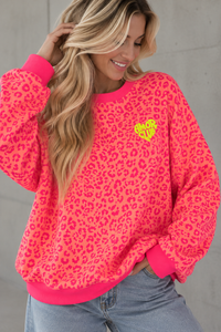 Sweater mit Rückenprint AMOR CLUB peach leo