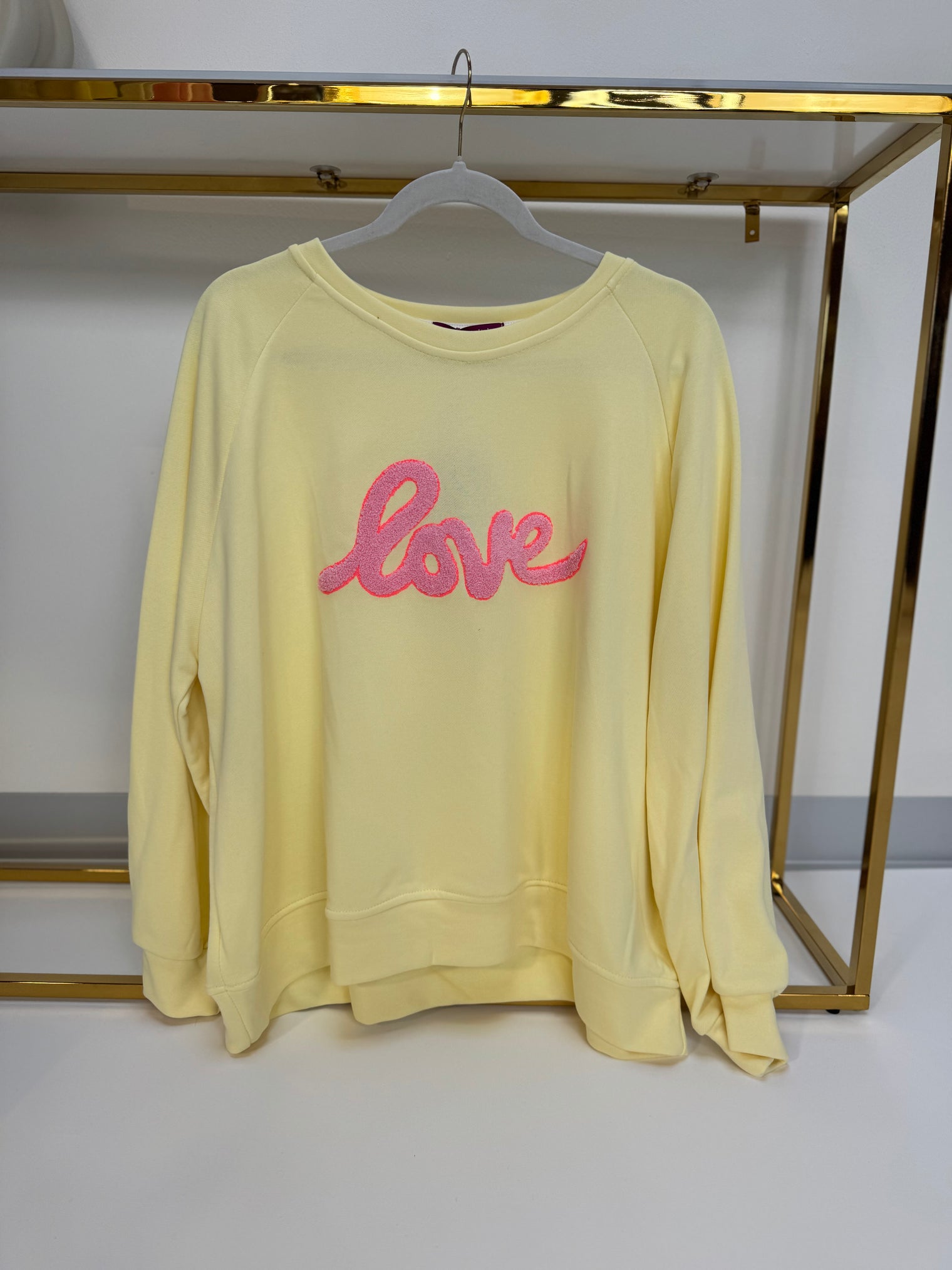Sweater LOVE buttermilk lemon/rosa