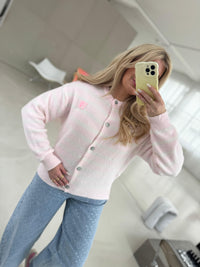 Strickjacke weis/rosa SELFLOVECLUB