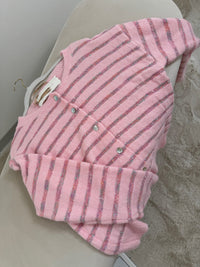 Strickjacke rosa RAINBOW LINES