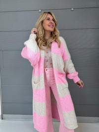 Strickmantel CANDY COLORS rosa/creme