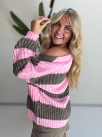 Strickjacke ONLY COZY VIBES taupe/rosa