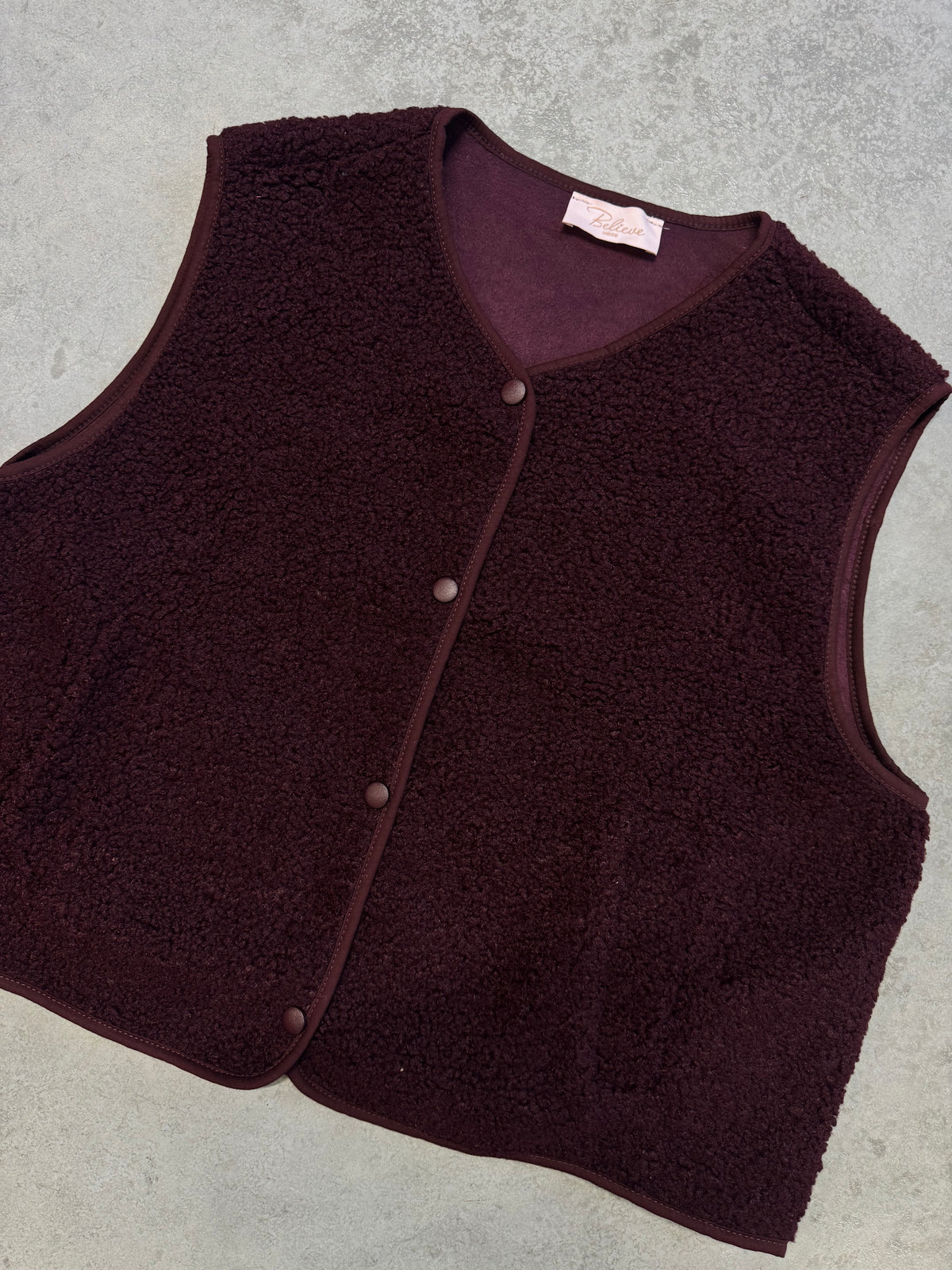 Signature Weste Teddy burgundy
