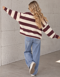 PREMIUM Butterstoff Baumwoll Sweater burgundy