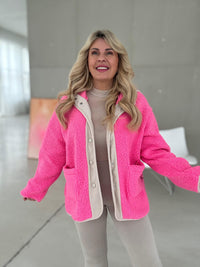 Teddyjacke pink/creme COZY FASHIONISTA mit Kapuze