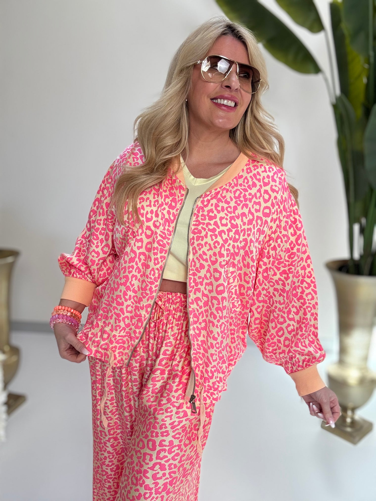 Jacke gelb mit Seide LEO LOVER peach