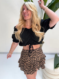Musselin Hosenrock LEO LOVER cognac/schwarz