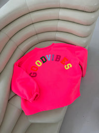 Sweater Hot pink GOODVIBES rainbow