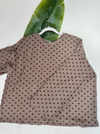 Longsleeve DOTS mit leicht ausgestelltem Ärmel taupe
