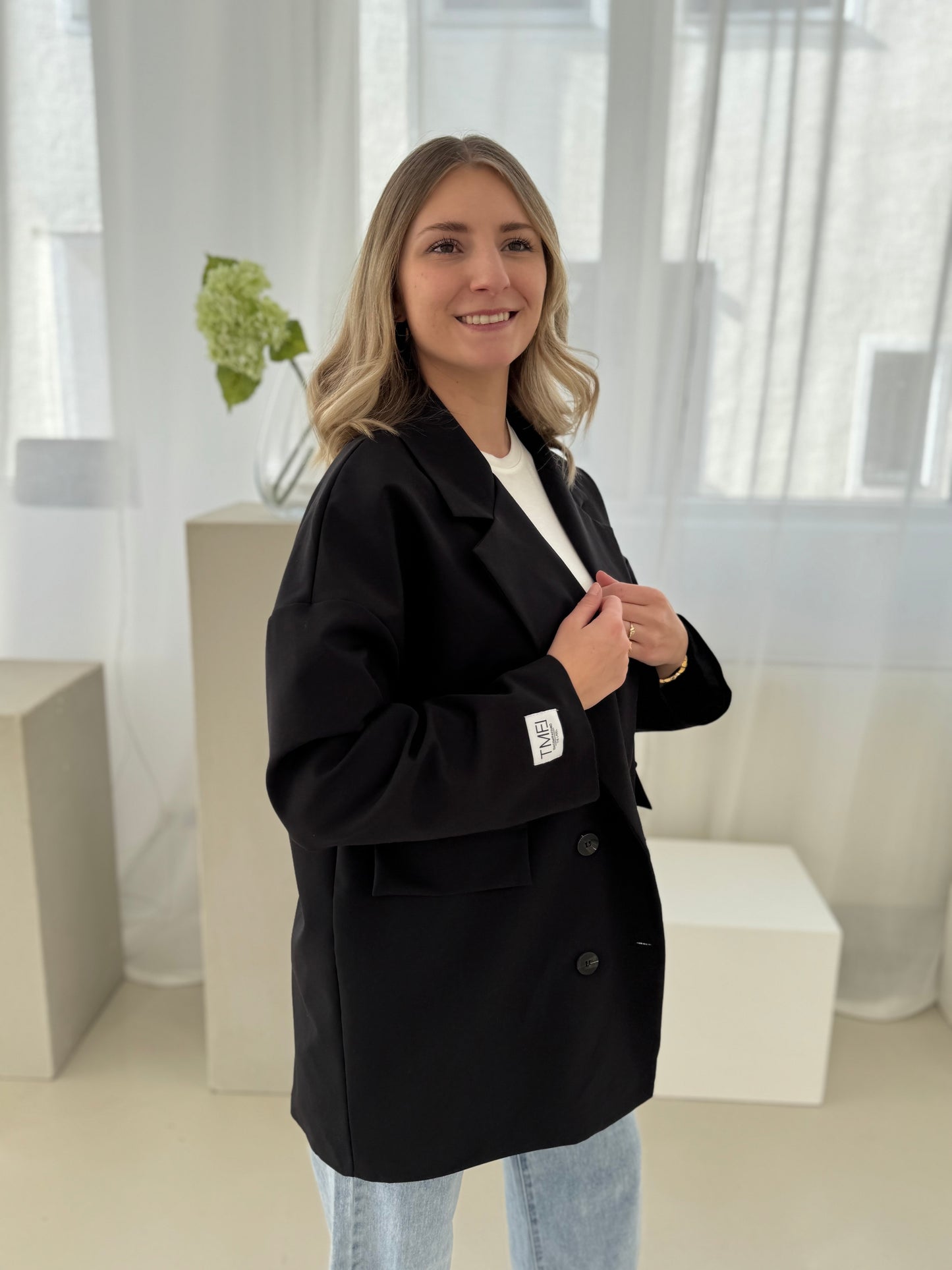 Signature Blazer mit Patch schwarz