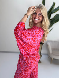 Luftiges Fledermausshirt rosa LEO ROMANCE orange