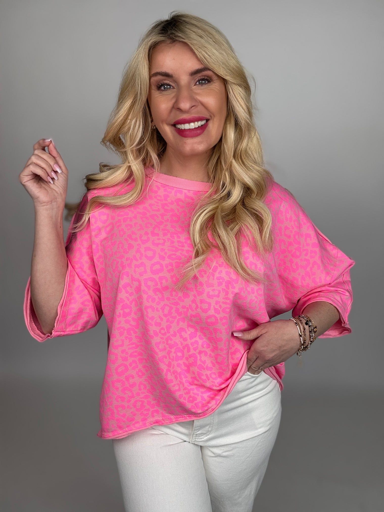 Sweater Shirt rosa LEO LOVER hot pink