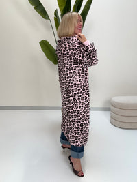 Butterstoff Mantel hellrosa LEO POWER schwarz/taupe mit Zipper & Kapuze