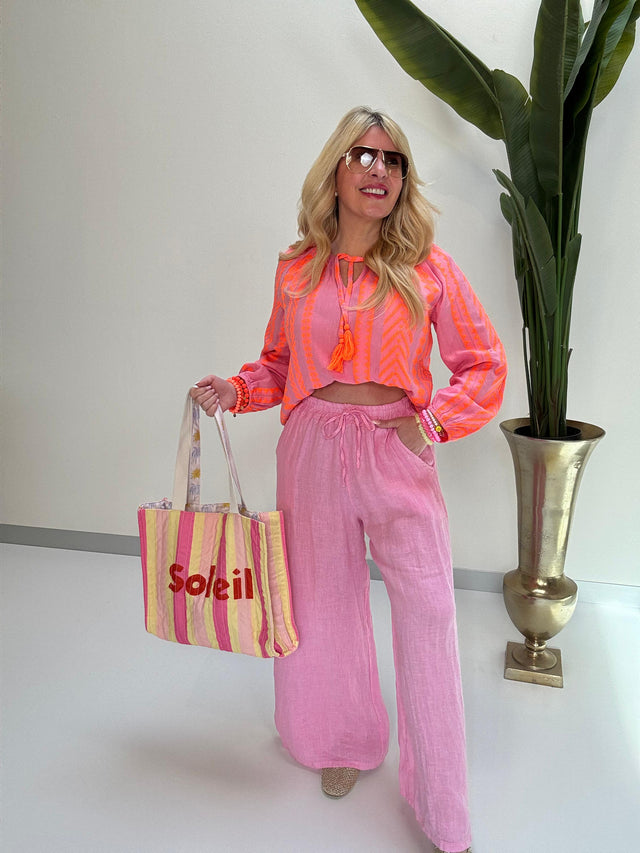 Leinenhose rosa PURE COMFORT
