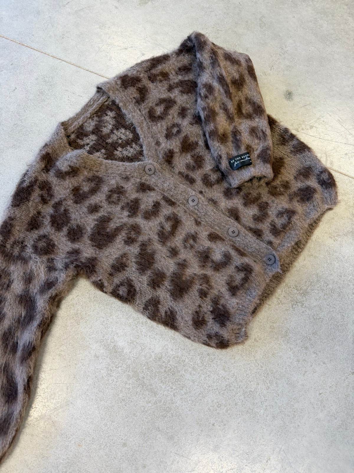Strickjacke mit Knopfleiste taupe/chocolate LEO