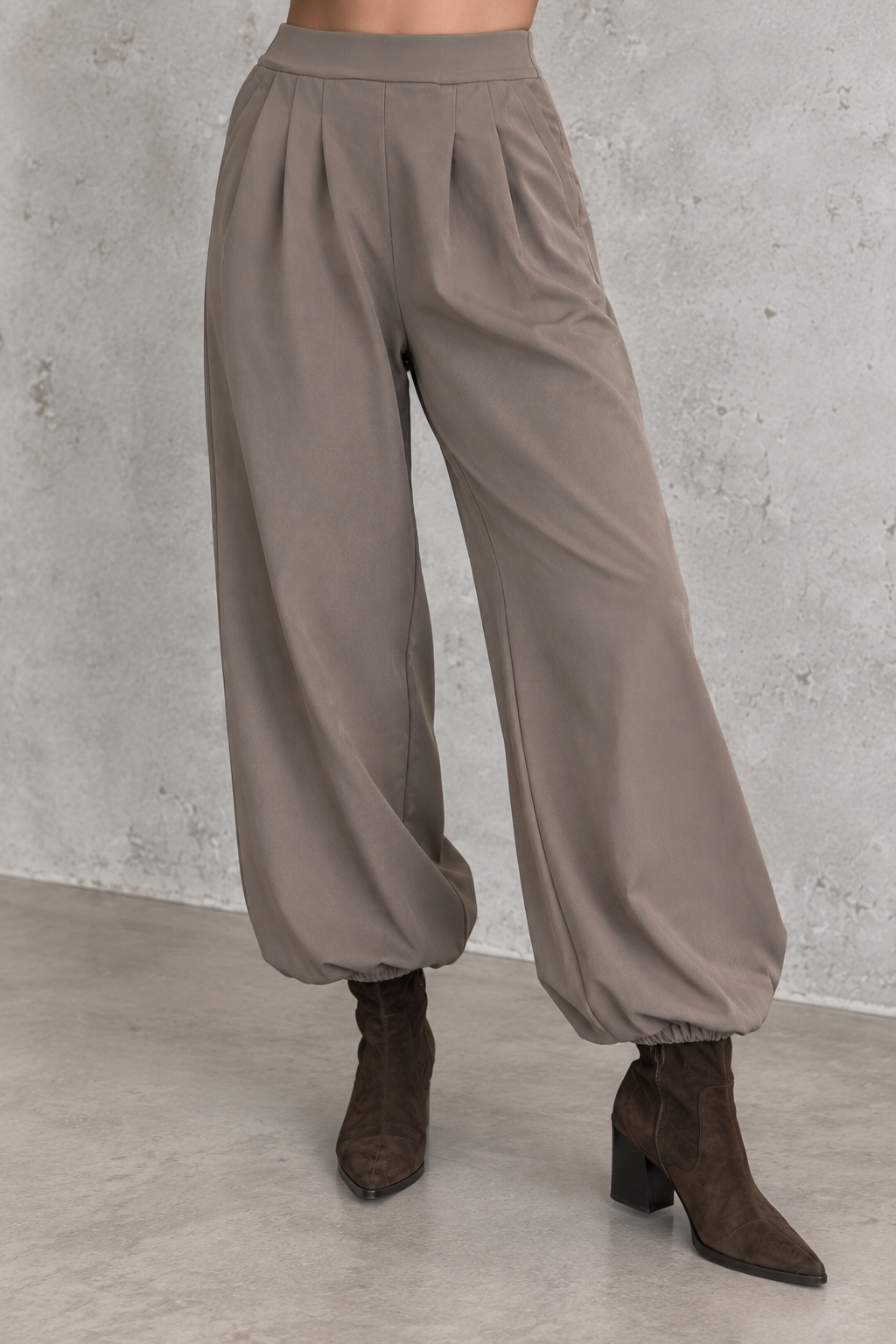 Winter Butterstoff Ballon Hose Taupe