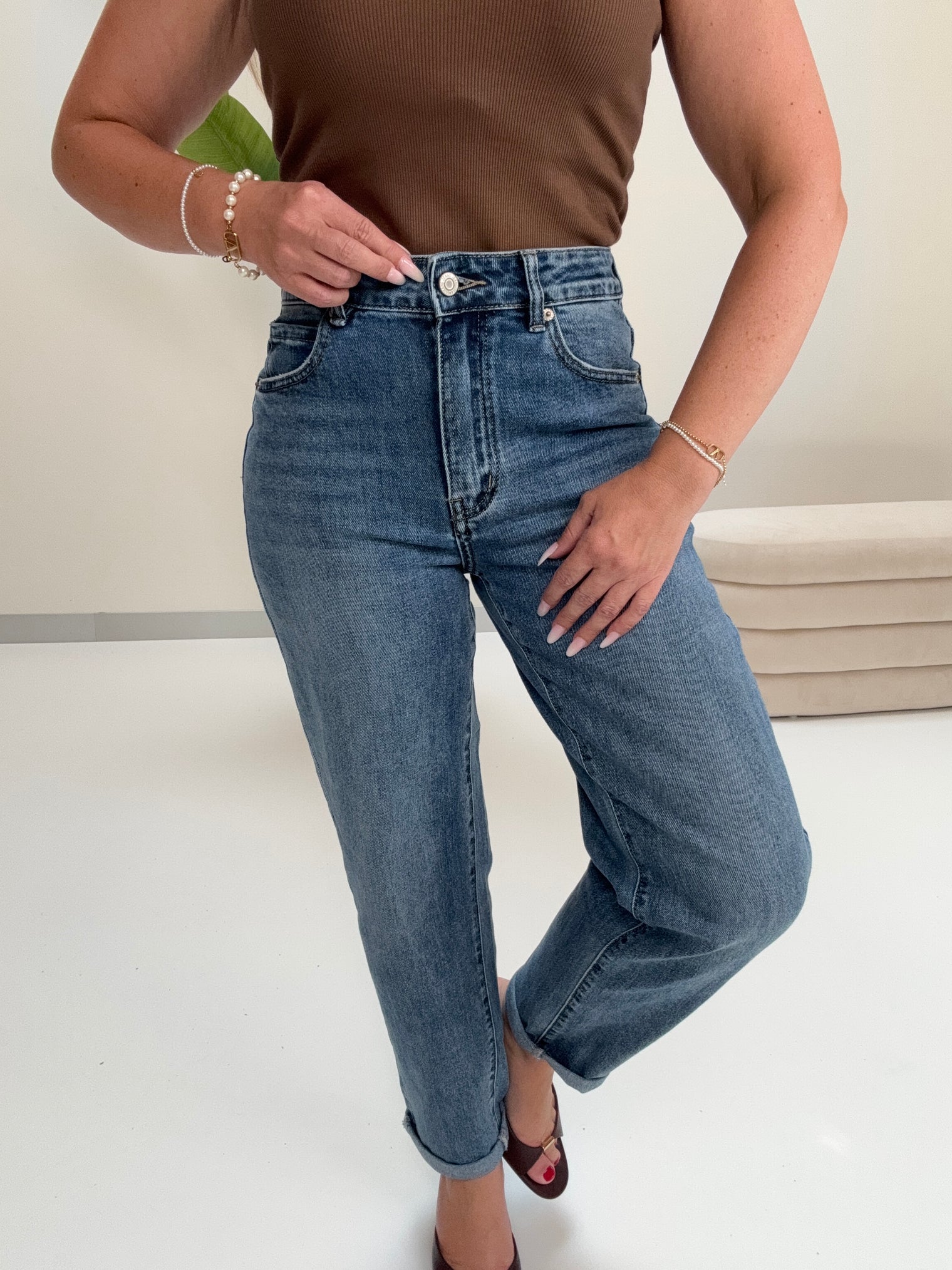 Stretch Mom Jeans PERFECT FIT washed blue