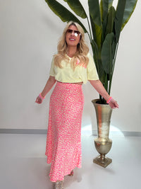 Rock mit Seide Gelb LEO LOVER peach