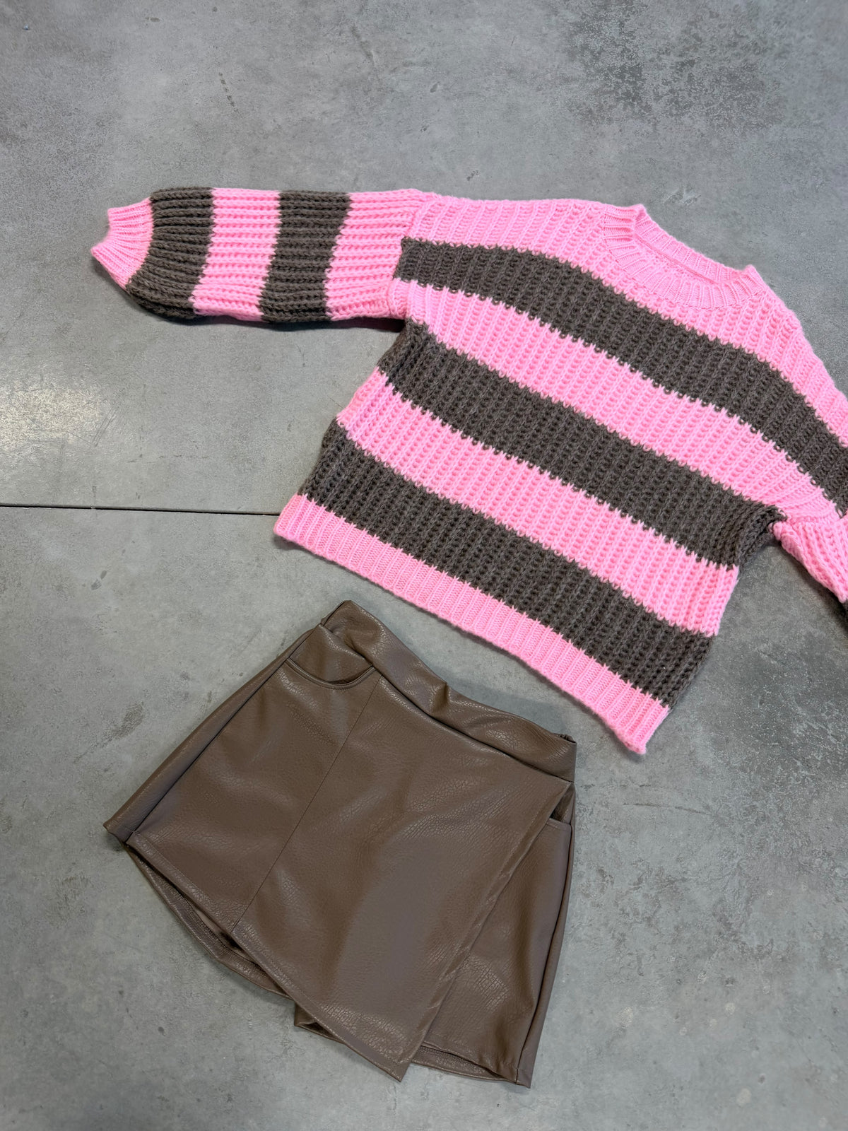 Strickpullover ONLY COZY VIBES rosa/taupe