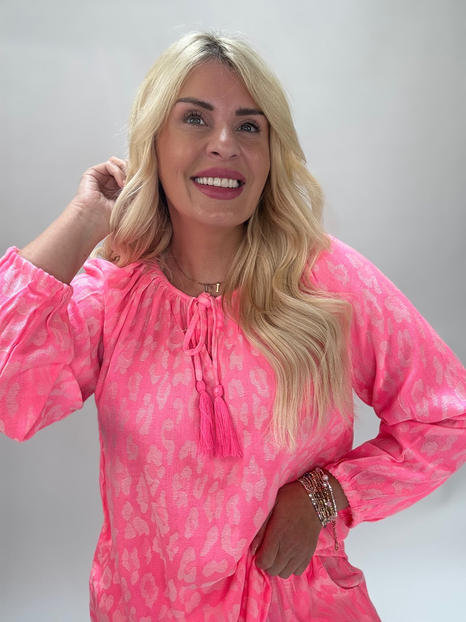 Sommer Bluse VACATION LOVER pink I zum binden