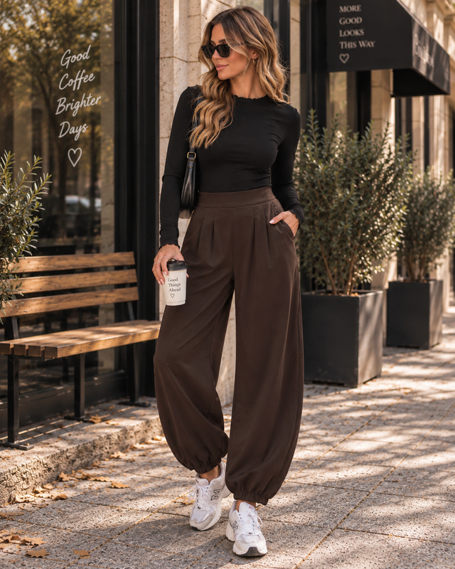 Winter Butterstoff Ballon Hose Chocolate