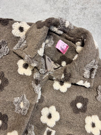 Jacke FLEUR DE LUXE mit 3D-Blütenapplikation taupe