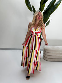 Luftiges Sommer Kleid FOREVER A BOHO GIRL rosa/weiß/buttermilk lemon/rot