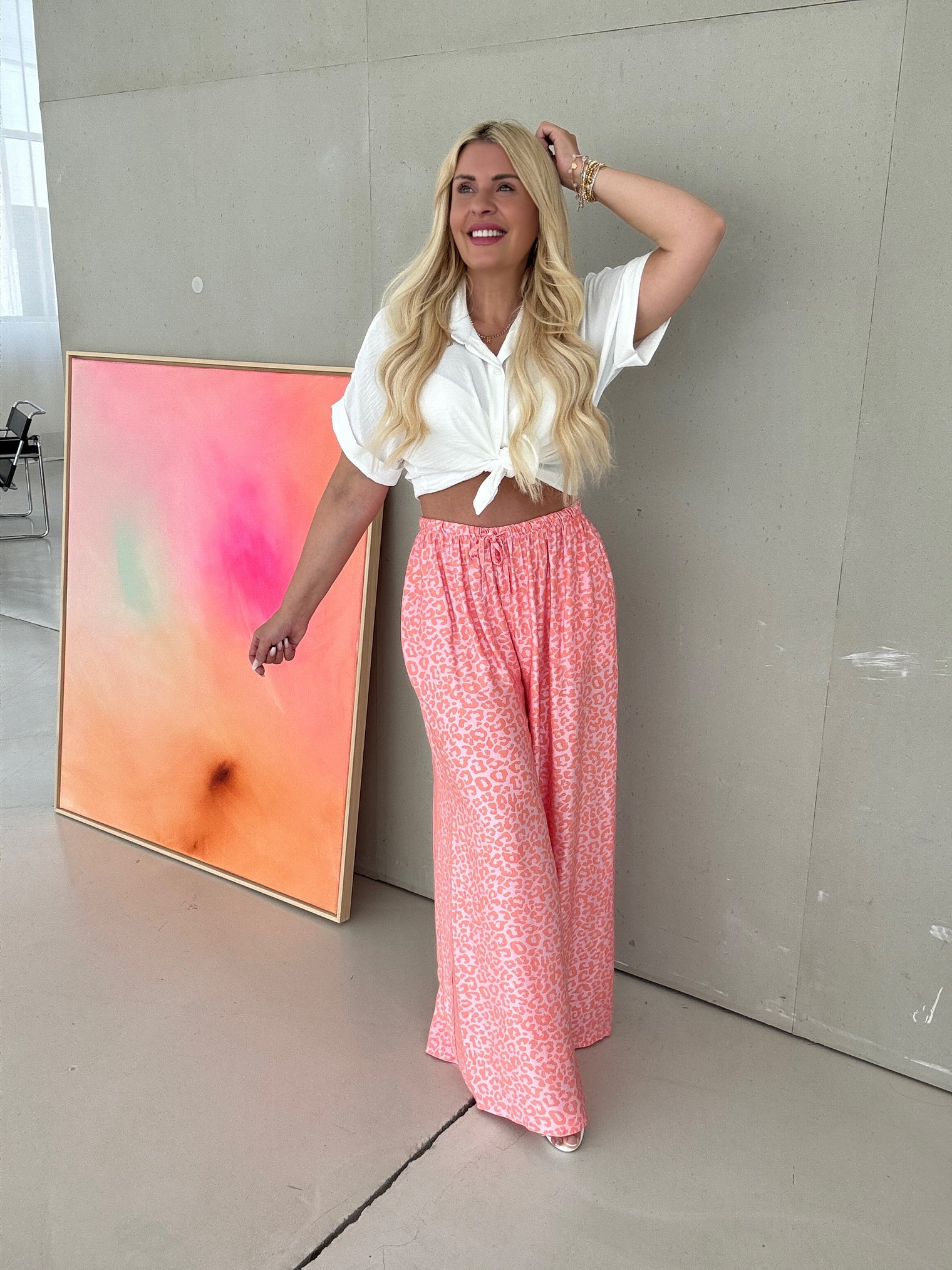 Hose mit Seide LEO LOVER Wassermelone rosa Koralle
