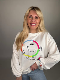 Sweater Smily weiß