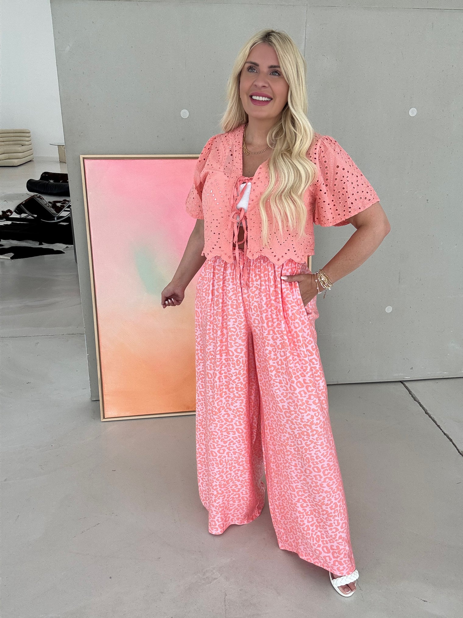 Hose mit Seide LEO LOVER Wassermelone rosa Koralle