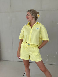 Bluse kurzarm soft yellow LOVELY