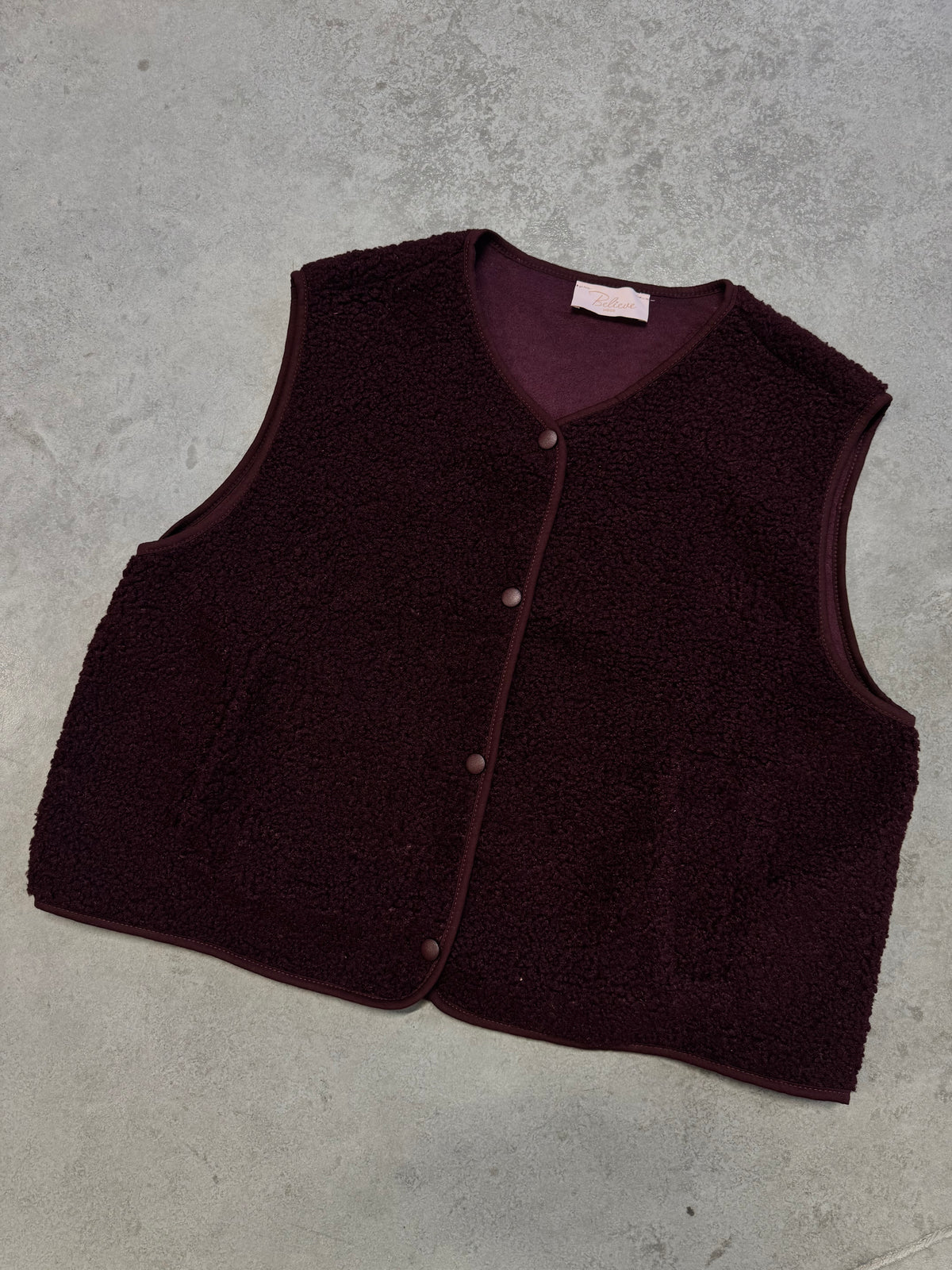 Signature Weste Teddy burgundy