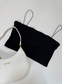 Bandeau Top mit Spaghettiträgern BLACK